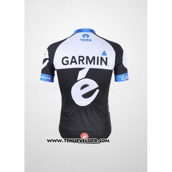 2011 Maillot Ciclismo Garmin Cervelo Blanc et Noir Manches Courtes et Cuissard